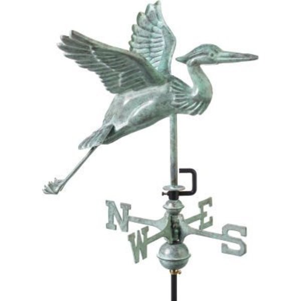 Good Directions Good Directions Blue Heron Garden Weathervane, Blue Verde Copper w/Garden Pole 8805V1G